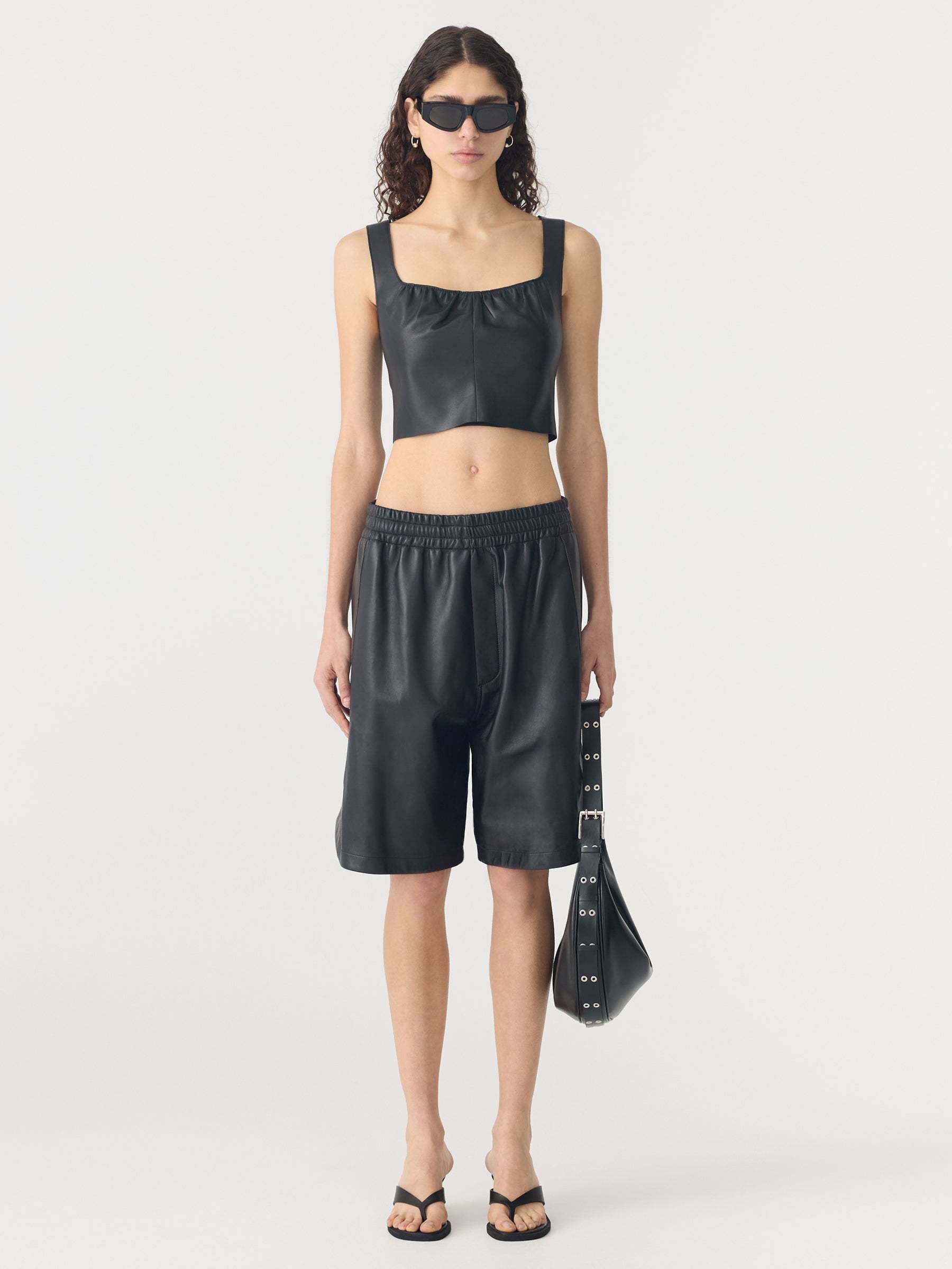 Leather Peplum Top
