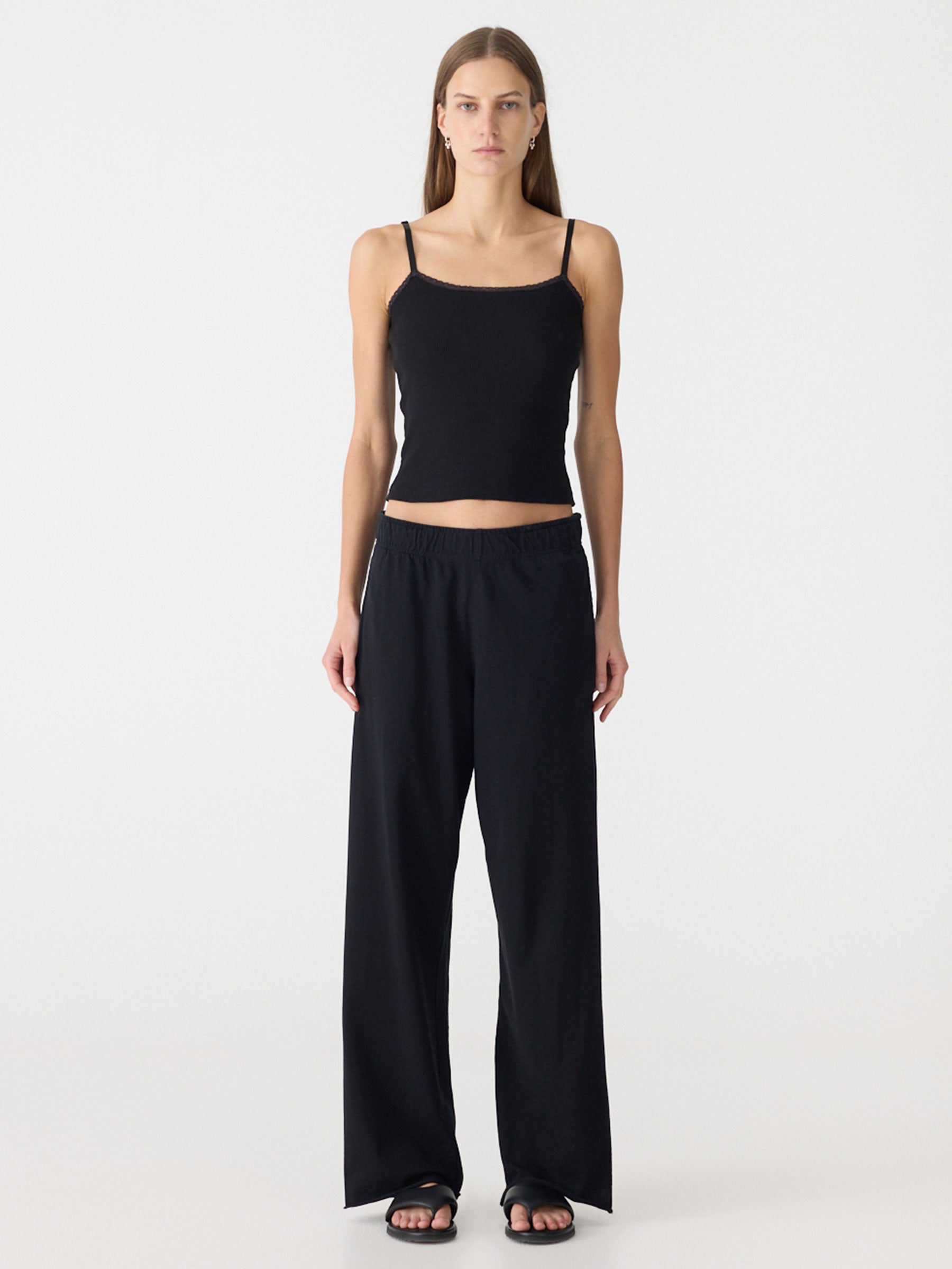 Wide Leg Double Jersey Pant
