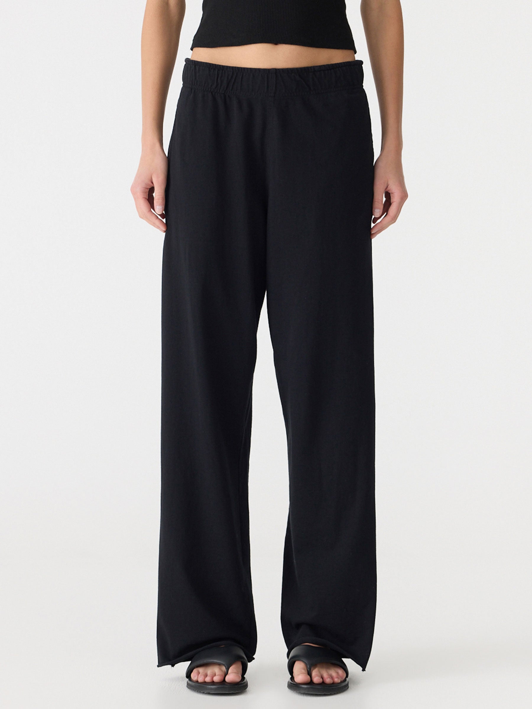 Wide Leg Double Jersey Pant