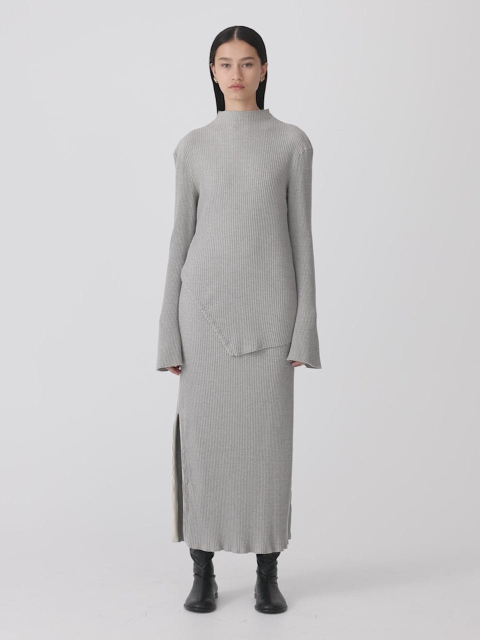 Drapey Rib Longerline Skirt – bassike