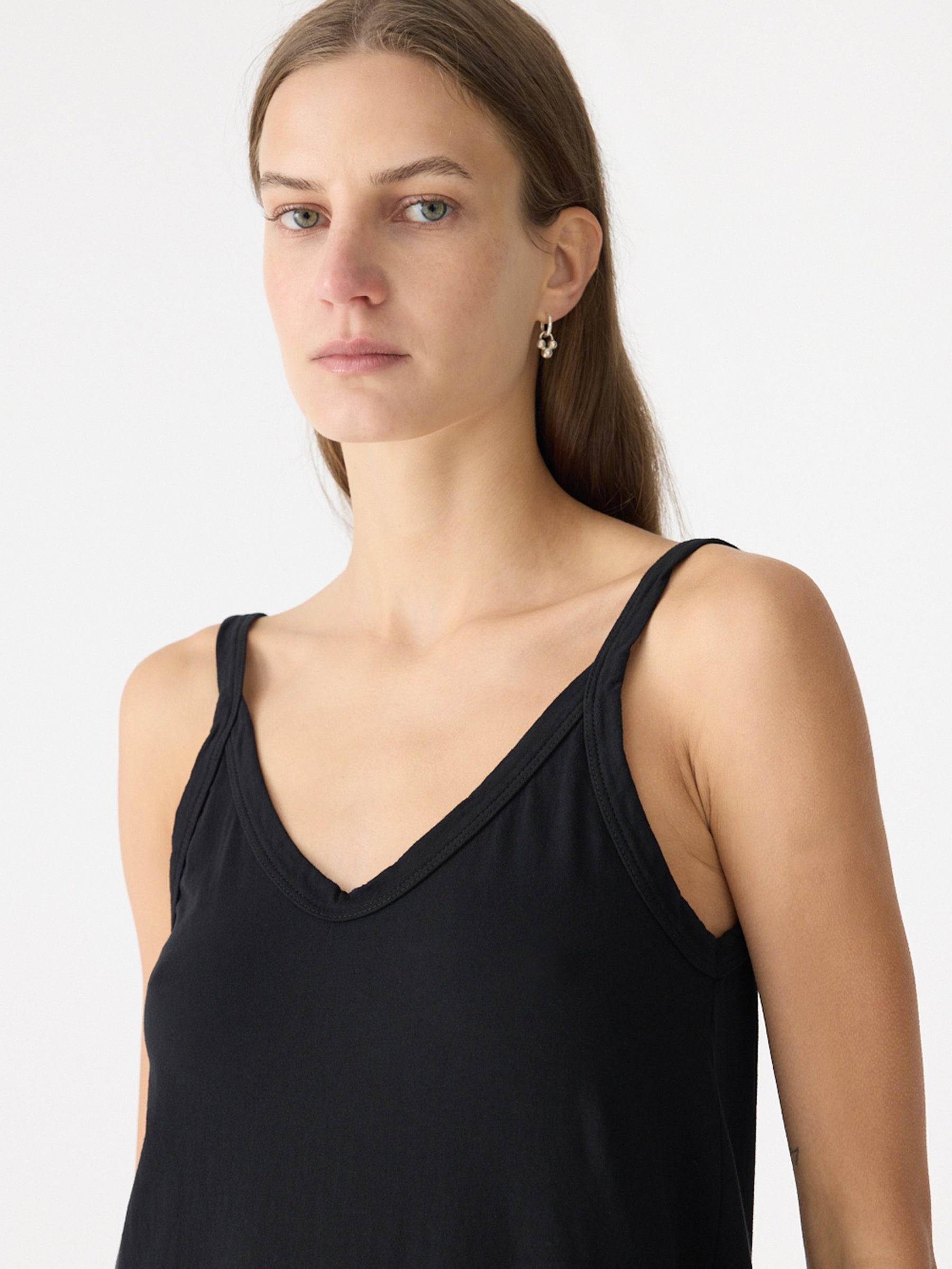 V Neck Jersey Slip Dress BASSIKE V Neck Jersey Slip Dress BASSIKE