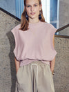 bassike tie back vintage sleeveless sweat in muted pink