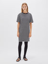 bassike boxy rib t.shirt dress in black / undyed