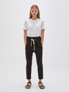 bassike stretch relaxed pant ll in black