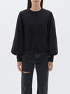 bassike 240 jersey voluminous sleeve top in black