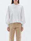 bassike 240 jersey voluminous sleeve top in white