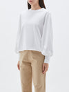 bassike 240 jersey voluminous sleeve top in white