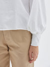 bassike 240 jersey voluminous sleeve top in white