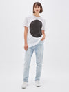 bassike womens dot t.shirt ll in white w / black dot