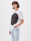 bassike womens dot t.shirt ll in white w / black dot