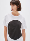 bassike womens dot t.shirt ll in white w / black dot