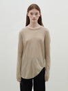 regular scoop hem long sleeve t.shirt