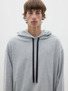 slouch fit fleece hoodie