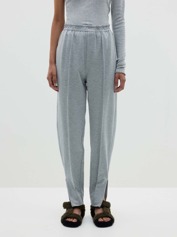 stretch double knit pant - grey marl