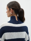 wide stripe turtleneck knit