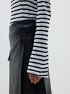 striped raised neck long sleeve t.shirt