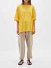 bassike oversized wide heritage jersey short sleeve t.shirt in bright yellow