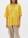 bassike oversized wide heritage jersey short sleeve t.shirt in bright yellow