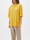 bassike oversized wide heritage jersey short sleeve t.shirt in bright yellow