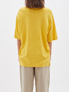 bassike oversized wide heritage jersey short sleeve t.shirt in bright yellow