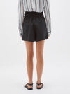 bassike cotton silk boxing short in black