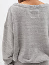 bassike gathered neck batwing sweat in grey marl