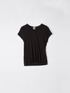 bassike fitted cap sleeve t.shirt in black
