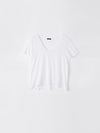 bassike minimal v neck t.shirt in white