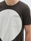 bassike dot pocket t.shirt in beaten black w/ white dot