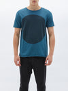 bassike dot t.shirt in petrol w/ charcoal dot