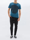 bassike dot t.shirt in petrol w/ charcoal dot