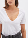 bassike minimal v neck t.shirt in white