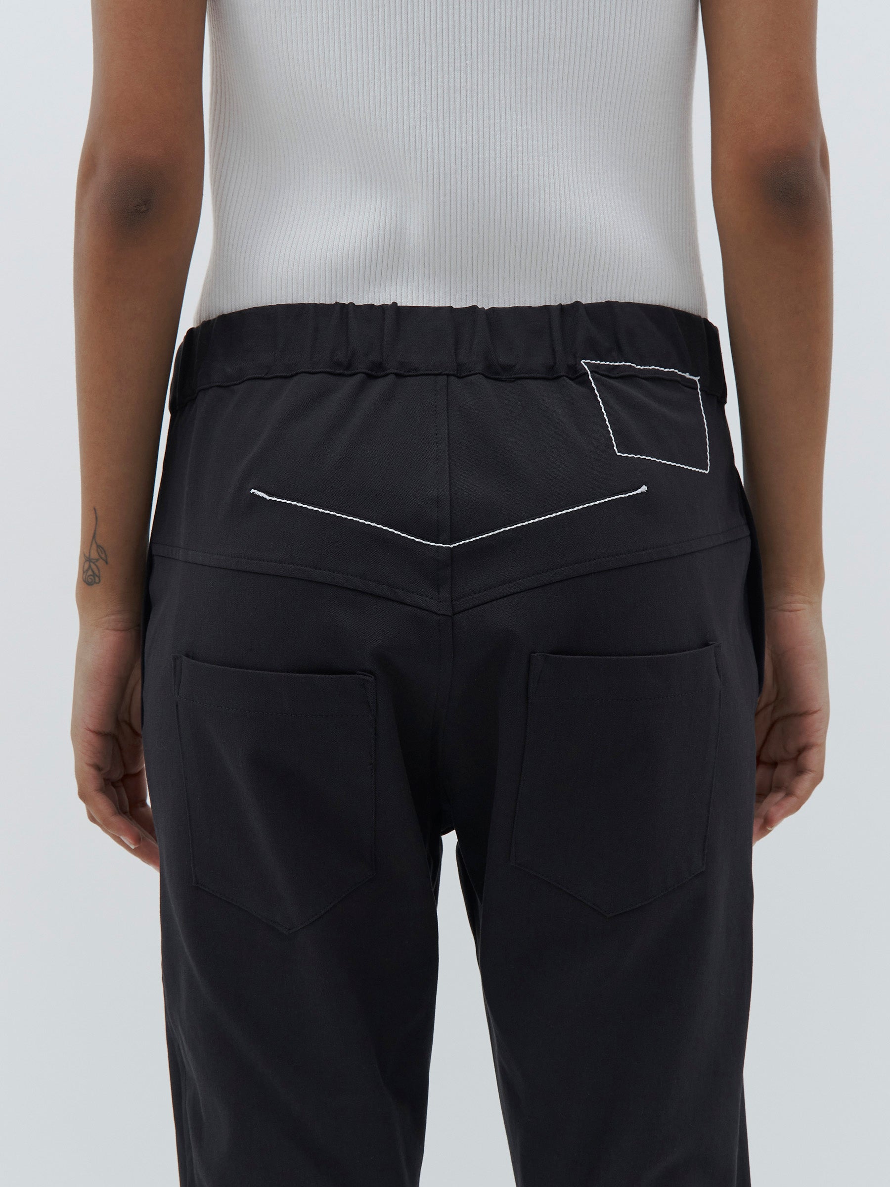 twill utility pant in black