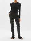 leather waisted pant