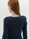 slim superfine rib long sleeve t.shirt