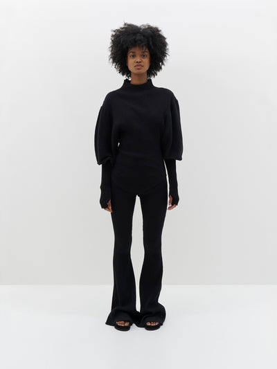voluminous sleeve rib top