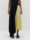 panelled drapey rib skirt