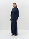panelled drapey rib skirt