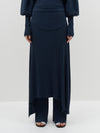 panelled drapey rib skirt