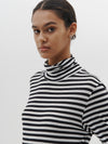 stripe slim roll neck t.shirt