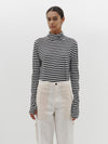 stripe slim roll neck t.shirt