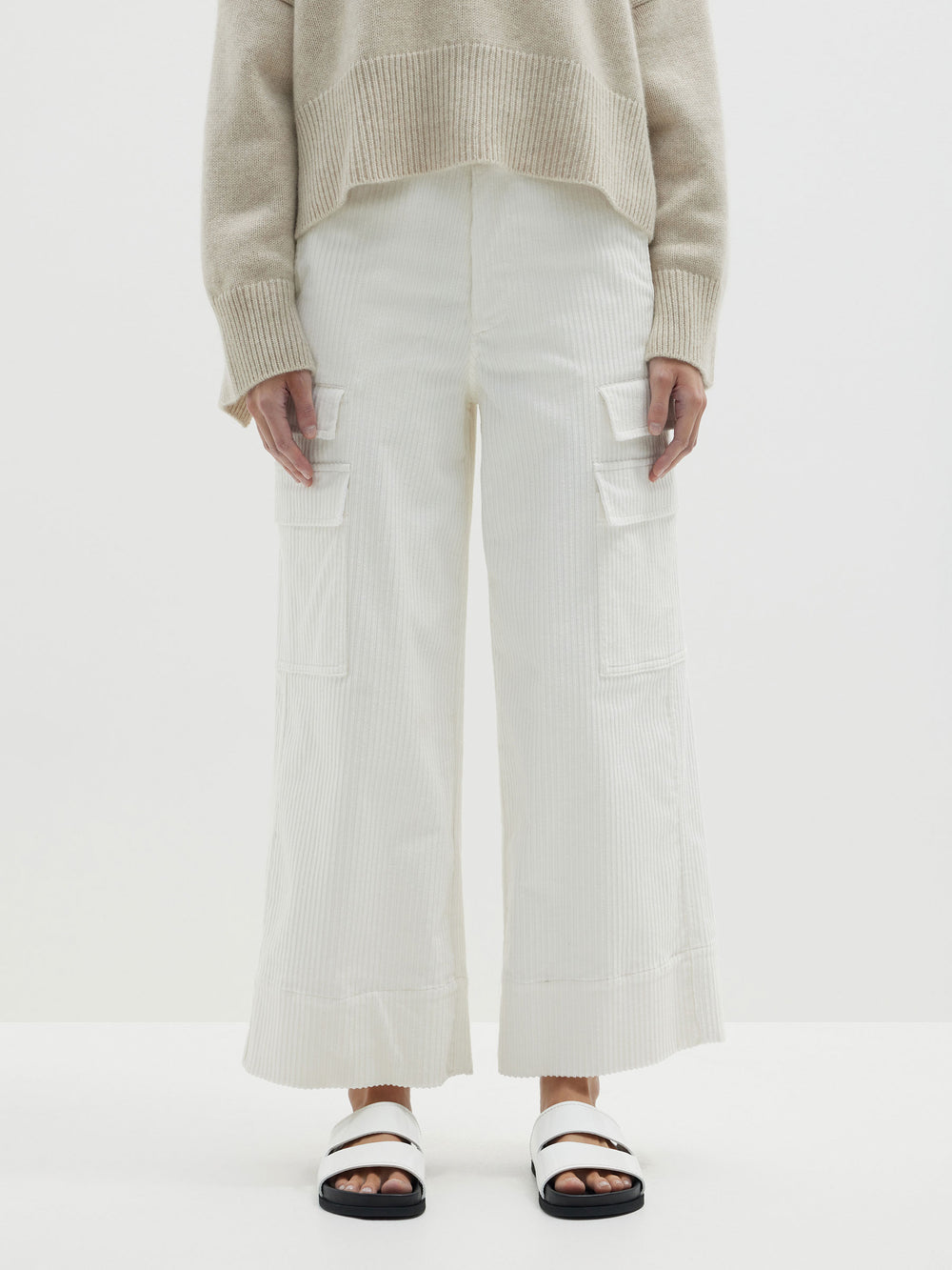 cord wide leg utility pant
