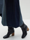 denim gusset detail skirt