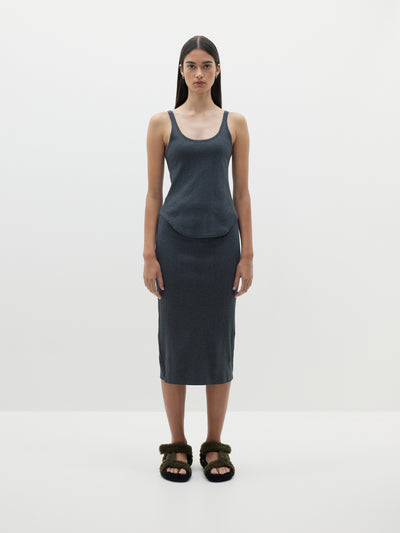 mini rib tubular skirt