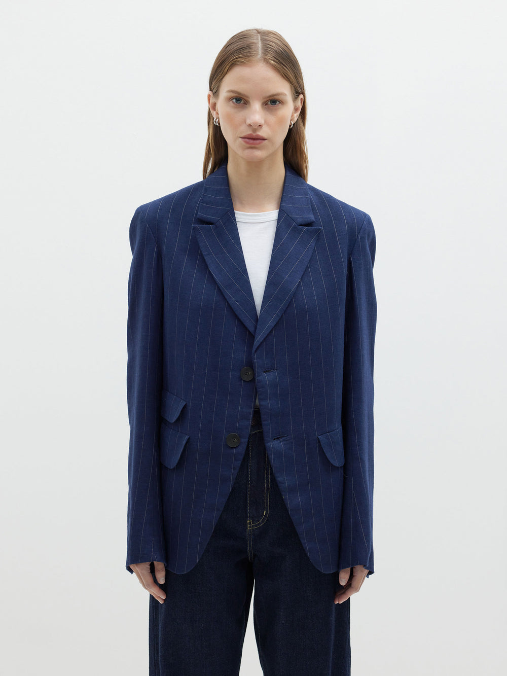pinstripe tailored jacket