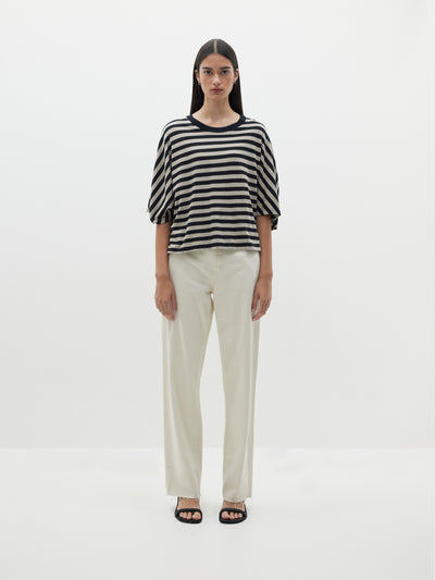 stripe boxy short sleeve t.shirt
