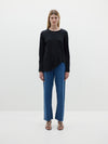 stripe scoop hem long sleeve t.shirt