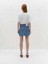 cut off denim skirt