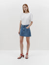 cut off denim skirt