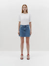 cut off denim skirt